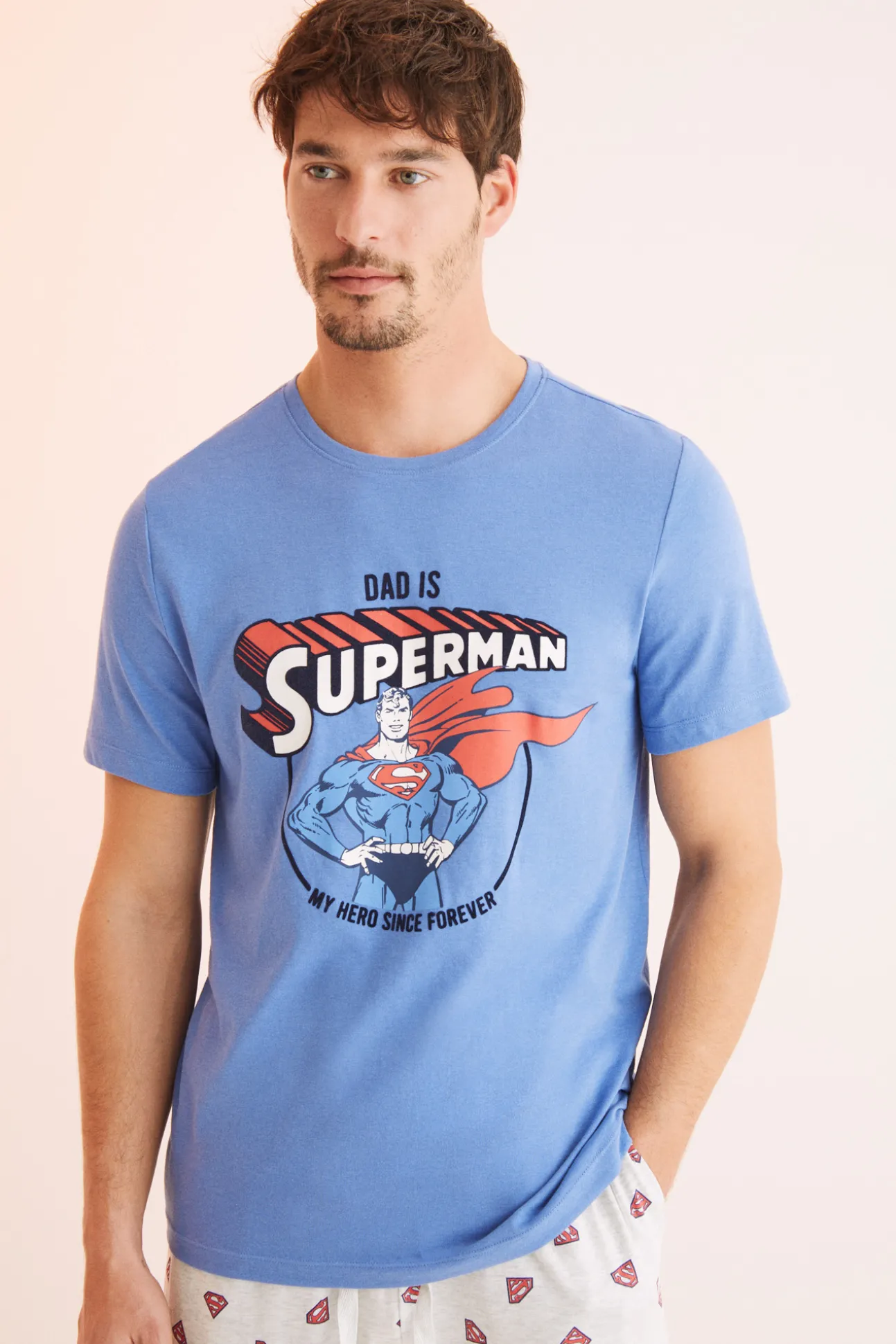 Pijama Largo Hombre Algodon Superman