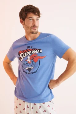 Pijama Largo Hombre Algodon Superman