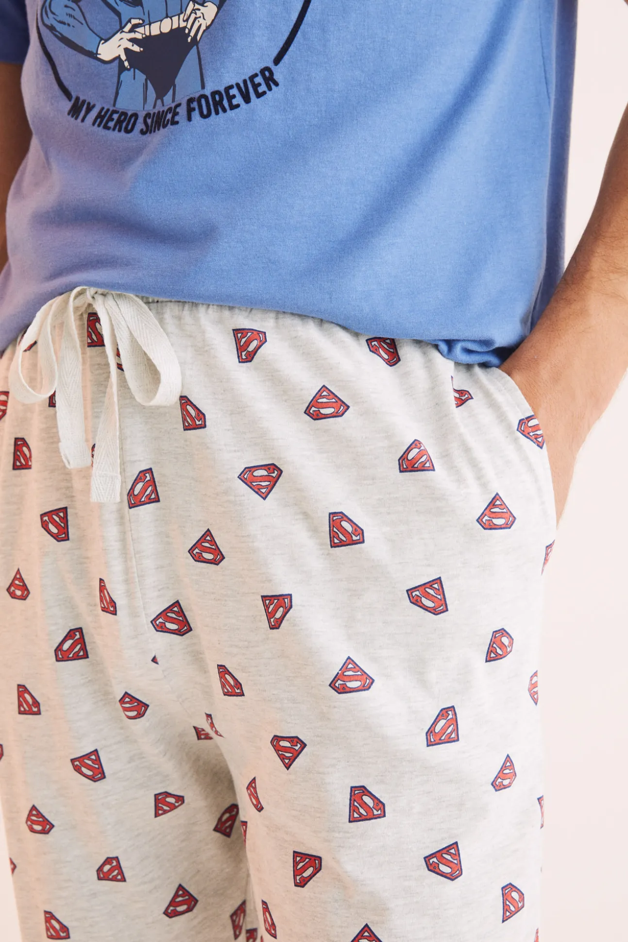 Pijama Largo Hombre Algodon Superman