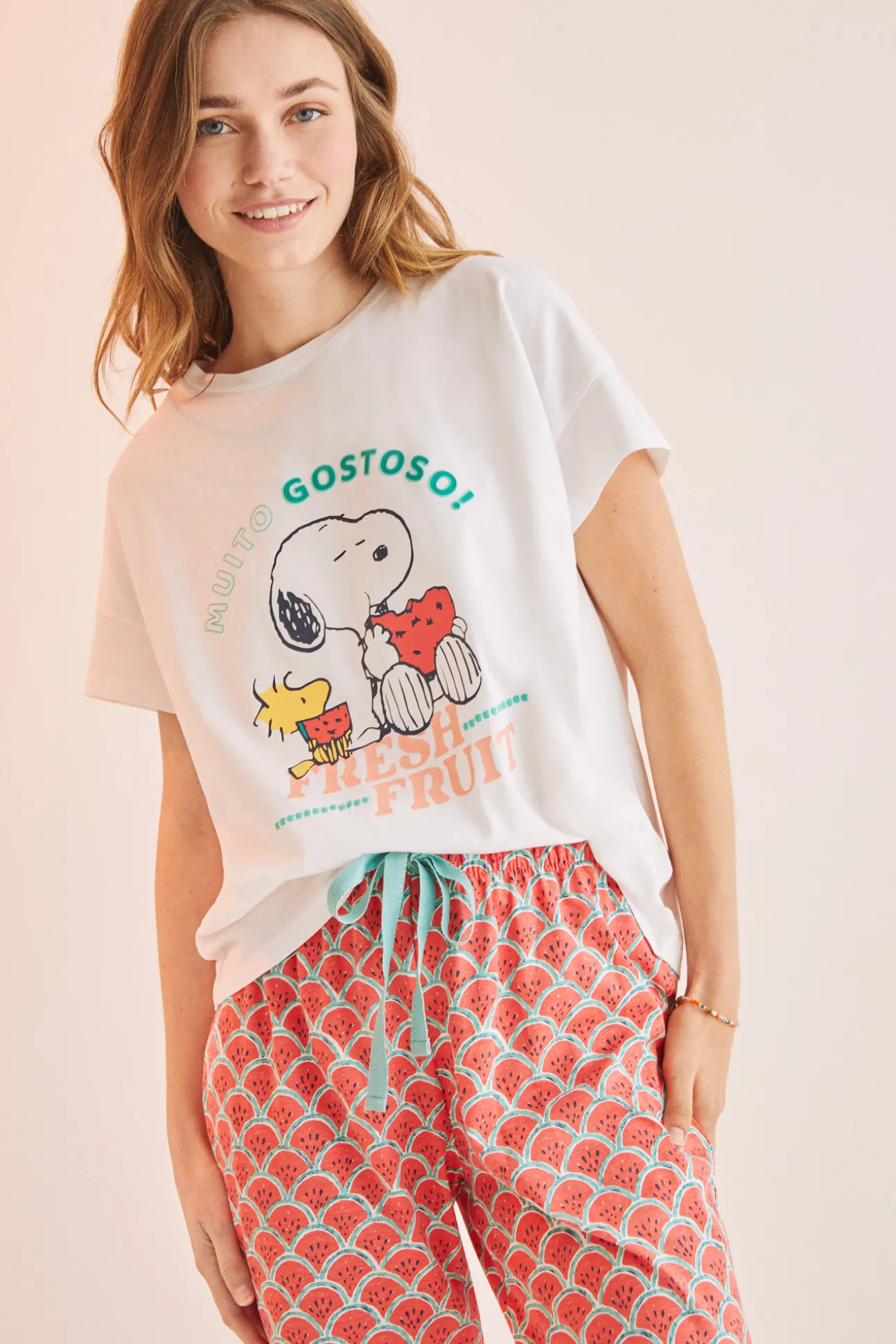 Pijama Snoopy 100% Algodon Sandias