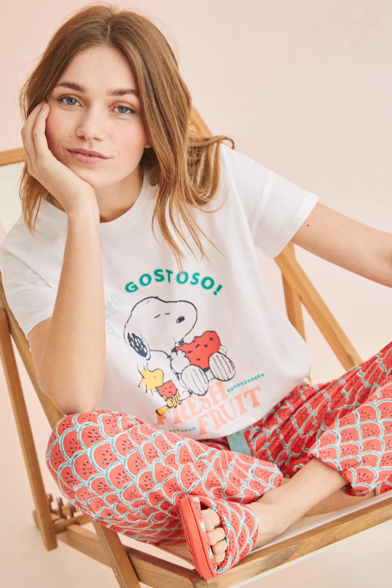 Pijama Snoopy 100% Algodon Sandias