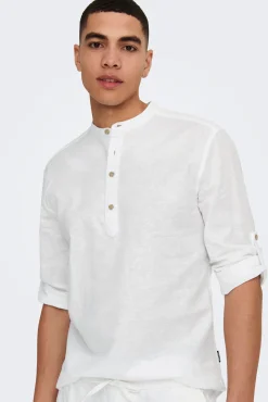 Polo Lino Cuello Mao