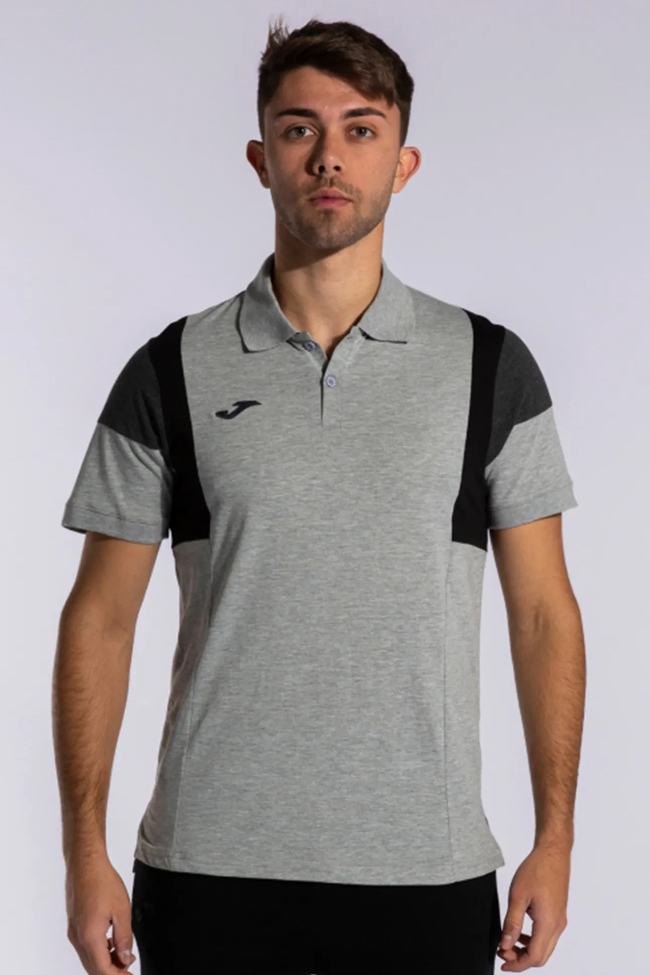 Polo Manga Corta Confort Gris Melange