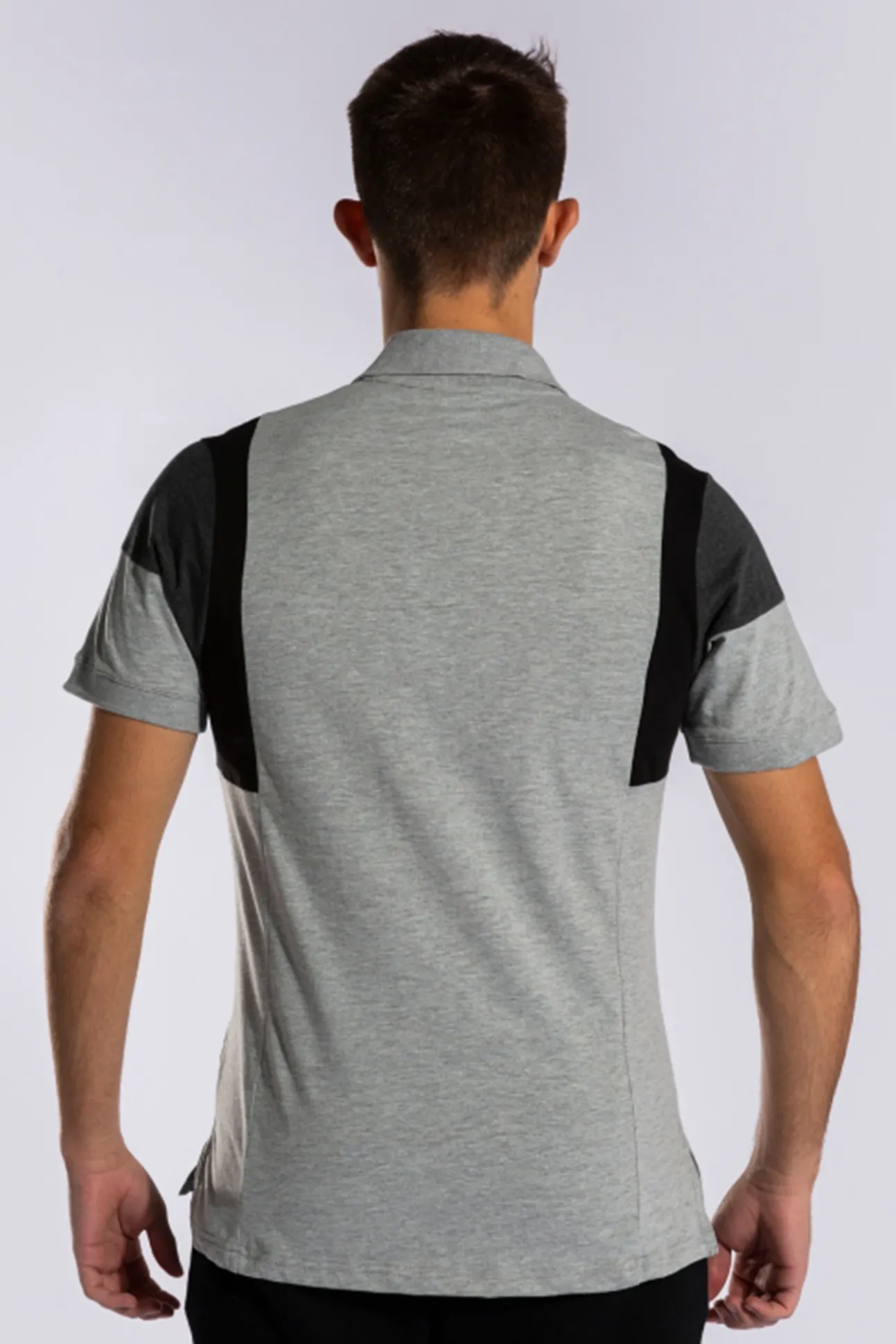 Polo Manga Corta Confort Gris Melange