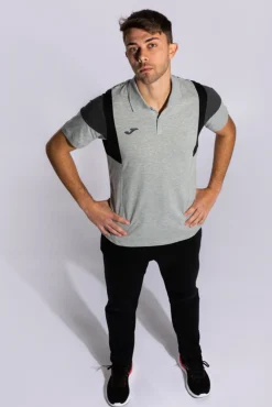 Polo Manga Corta Confort Gris Melange