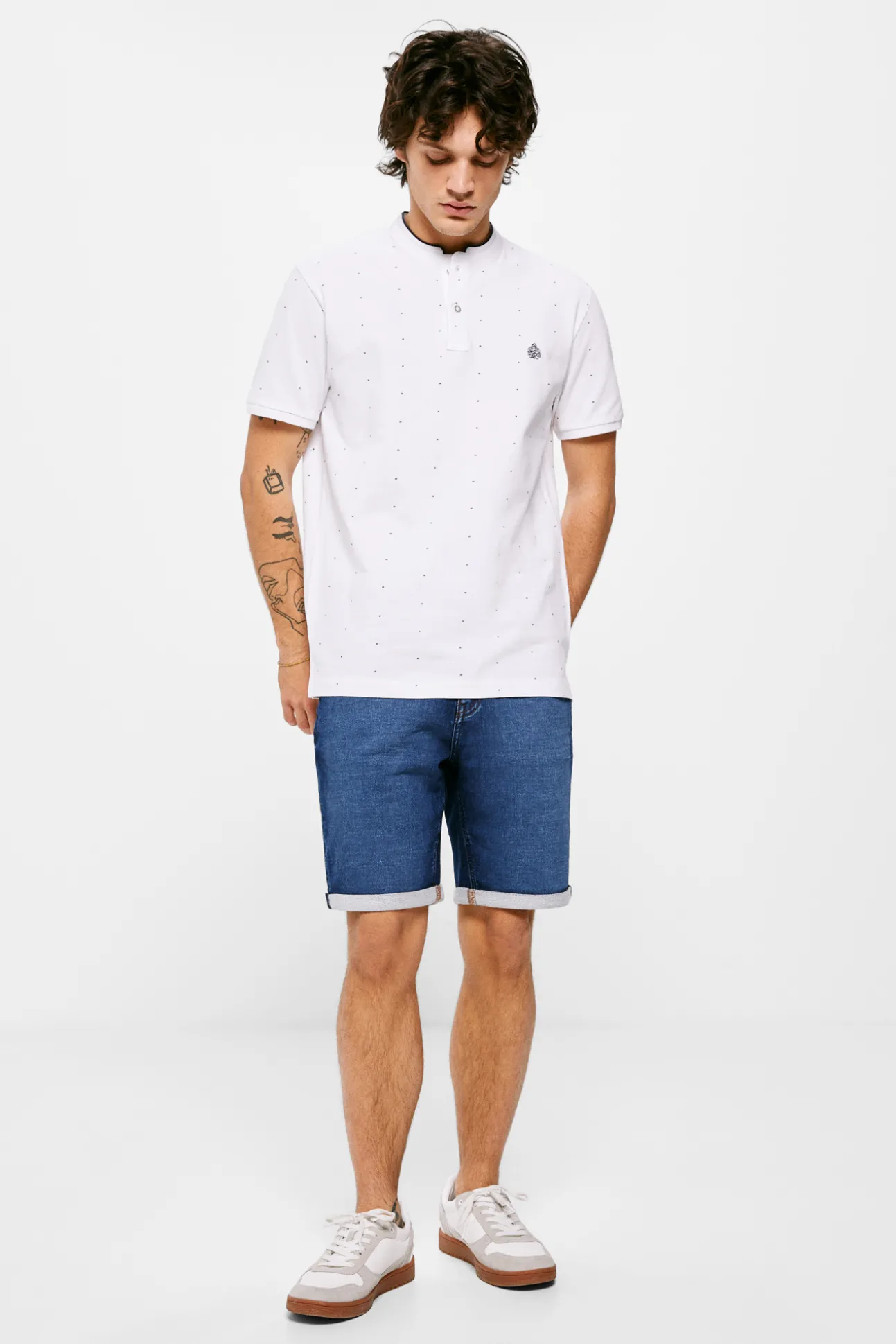 Polo Mao Slim Estampado All Over