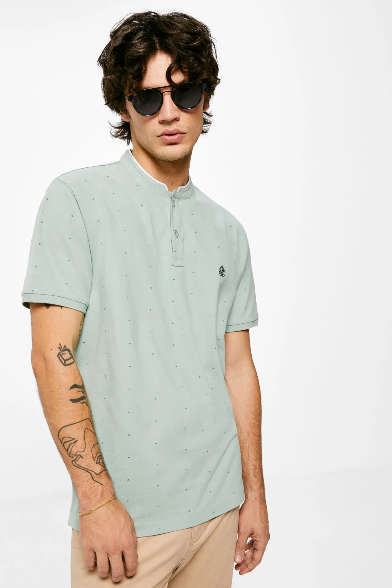 Polo Mao Slim Estampado All Over