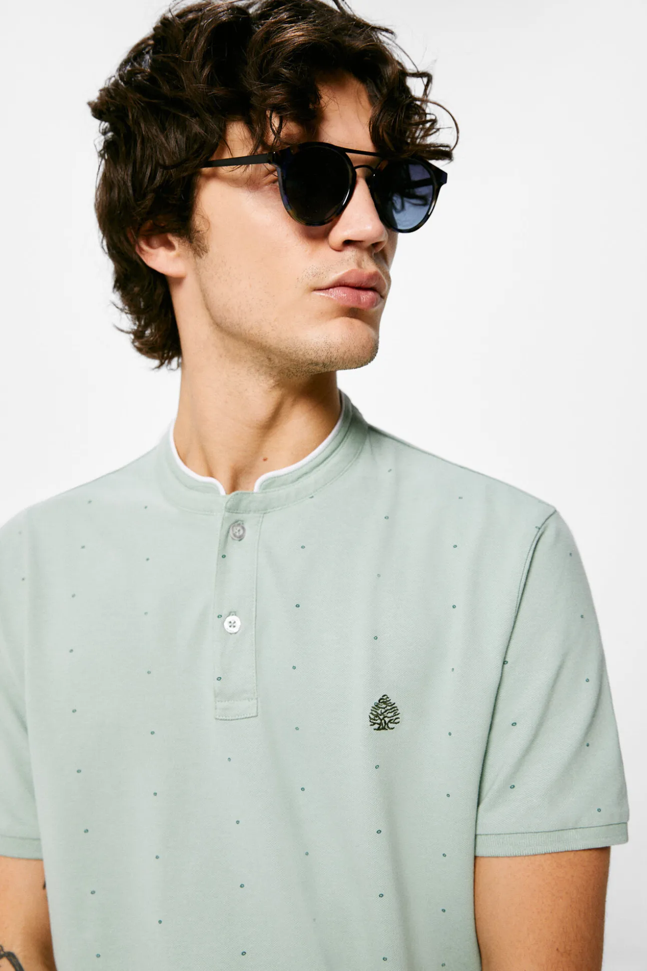 Polo Mao Slim Estampado All Over