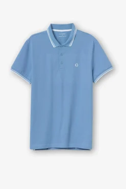 Polo Pique Con Detalle Rayas