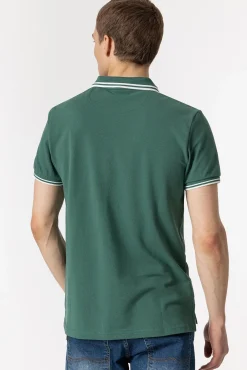 Polo Pique Con Detalle Rayas