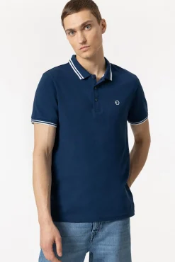 Polo Pique Con Detalle Rayas