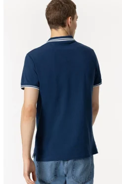 Polo Pique Con Detalle Rayas
