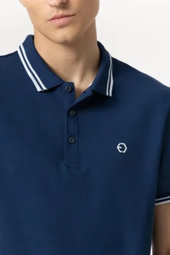 Polo Pique Con Detalle Rayas
