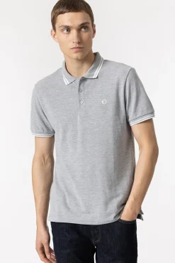Polo Pique Con Detalle Rayas