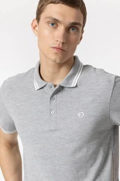 Polo Pique Con Detalle Rayas
