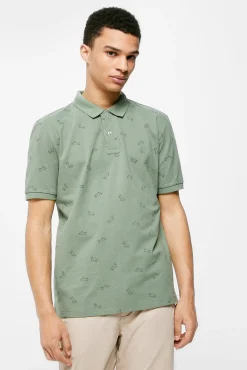 Polo Pique Estampado All Over