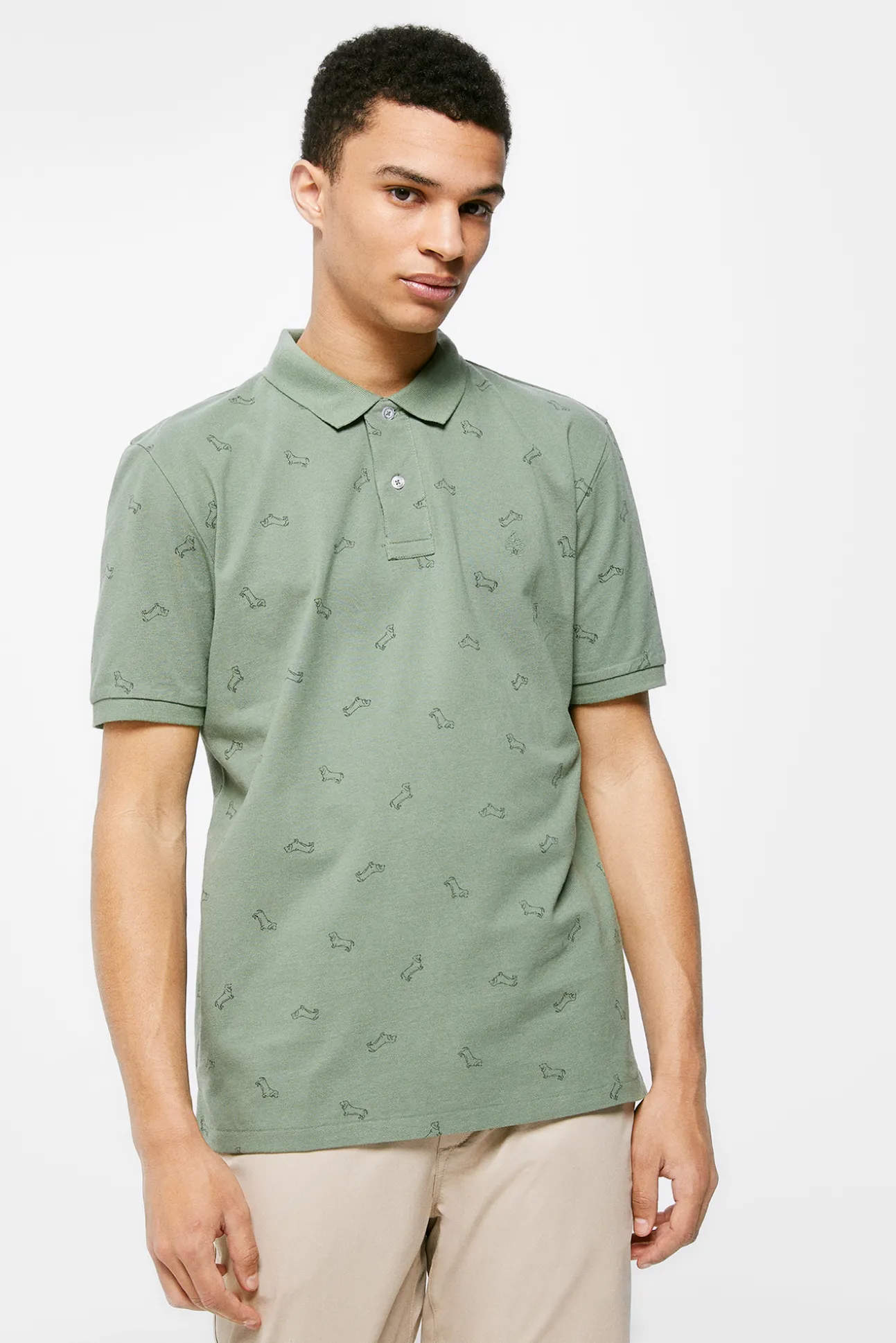 Polo Pique Estampado All Over
