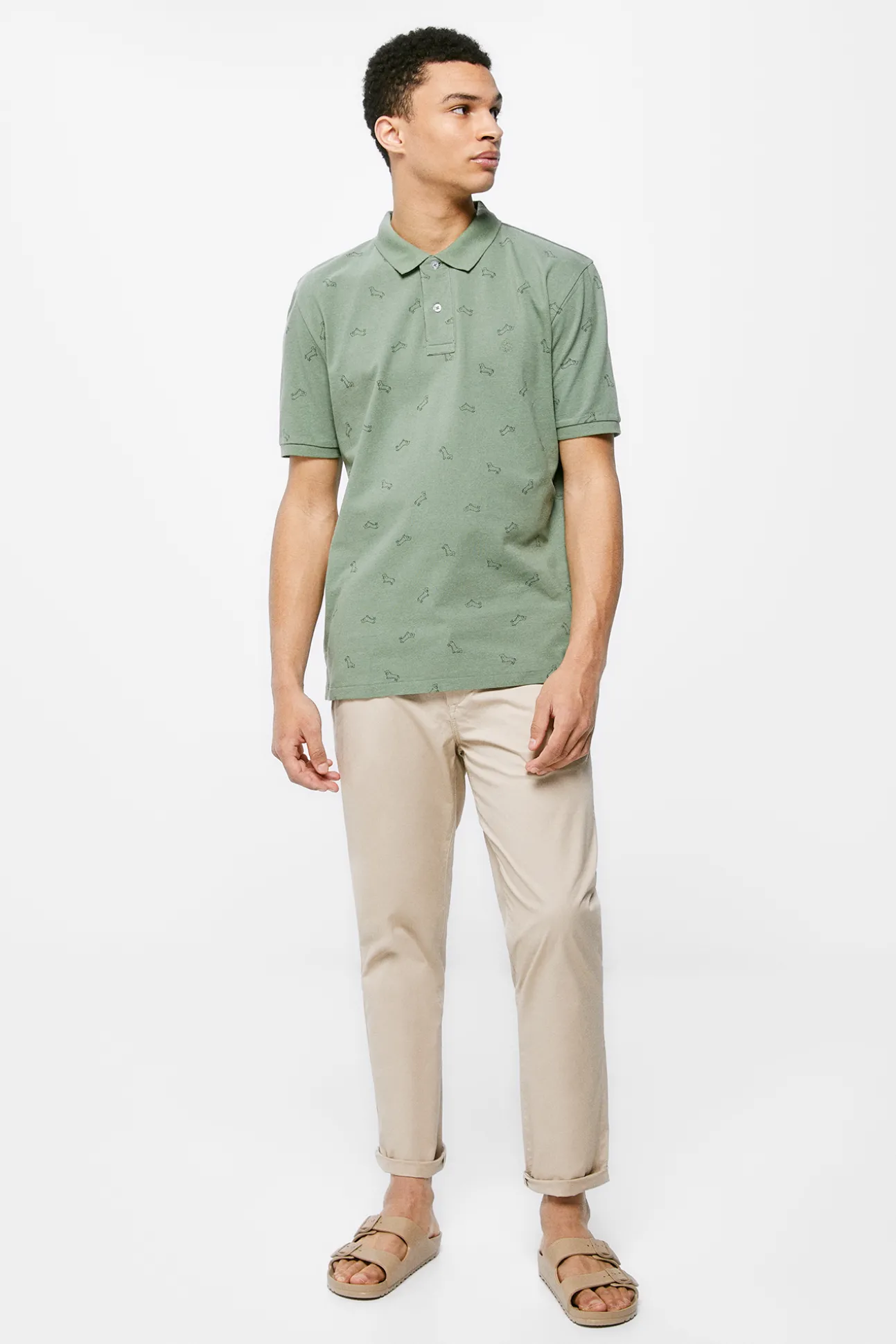 Polo Pique Estampado All Over