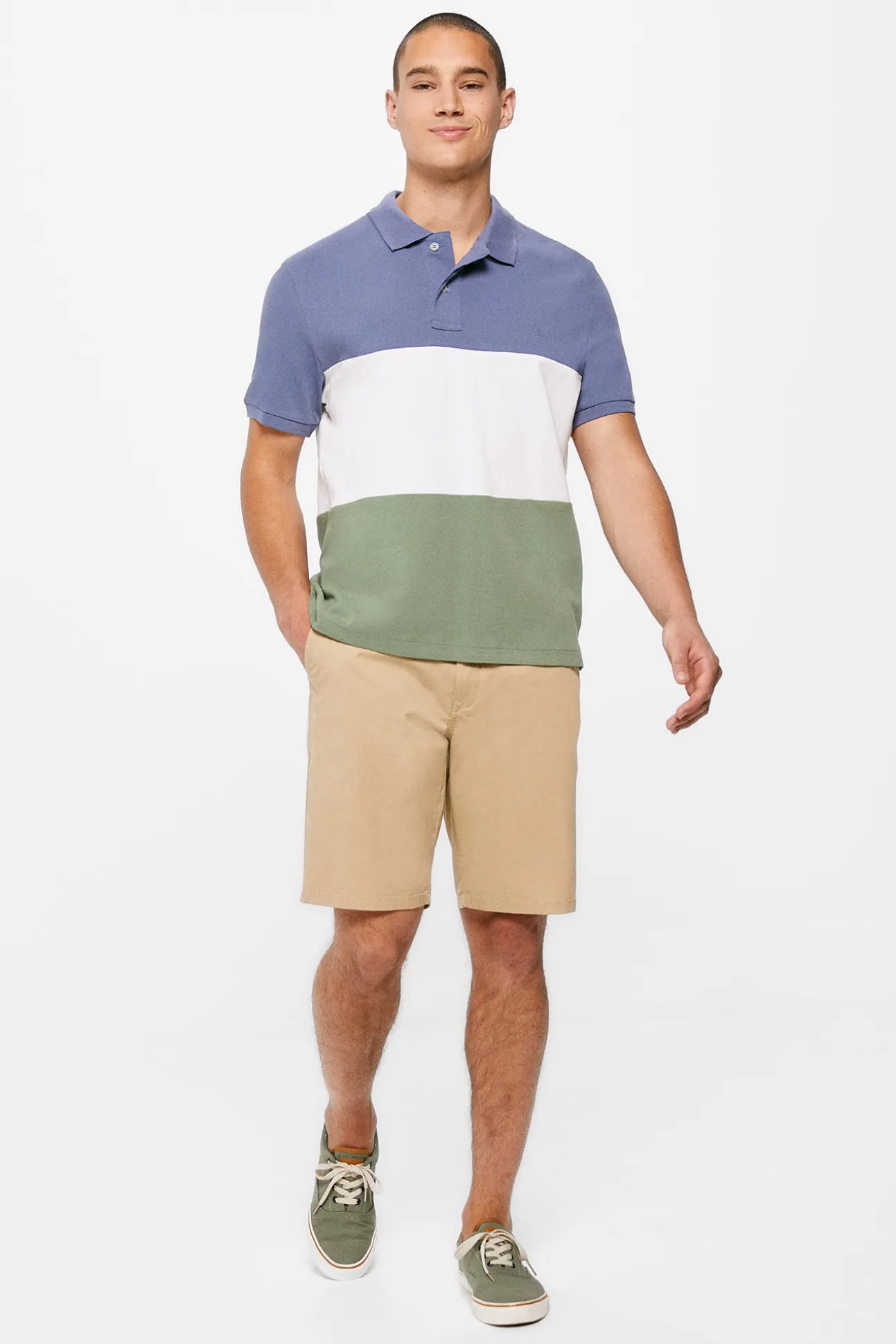 Polo Pique Tricolor Block