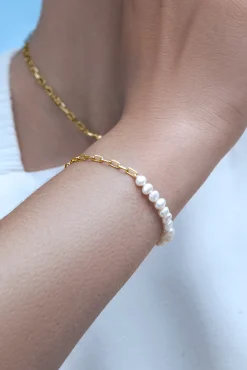 Pulsera Chic Pearl Baño Oro