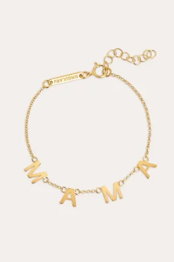 Pulsera Mama Letters Plata Baño Oro