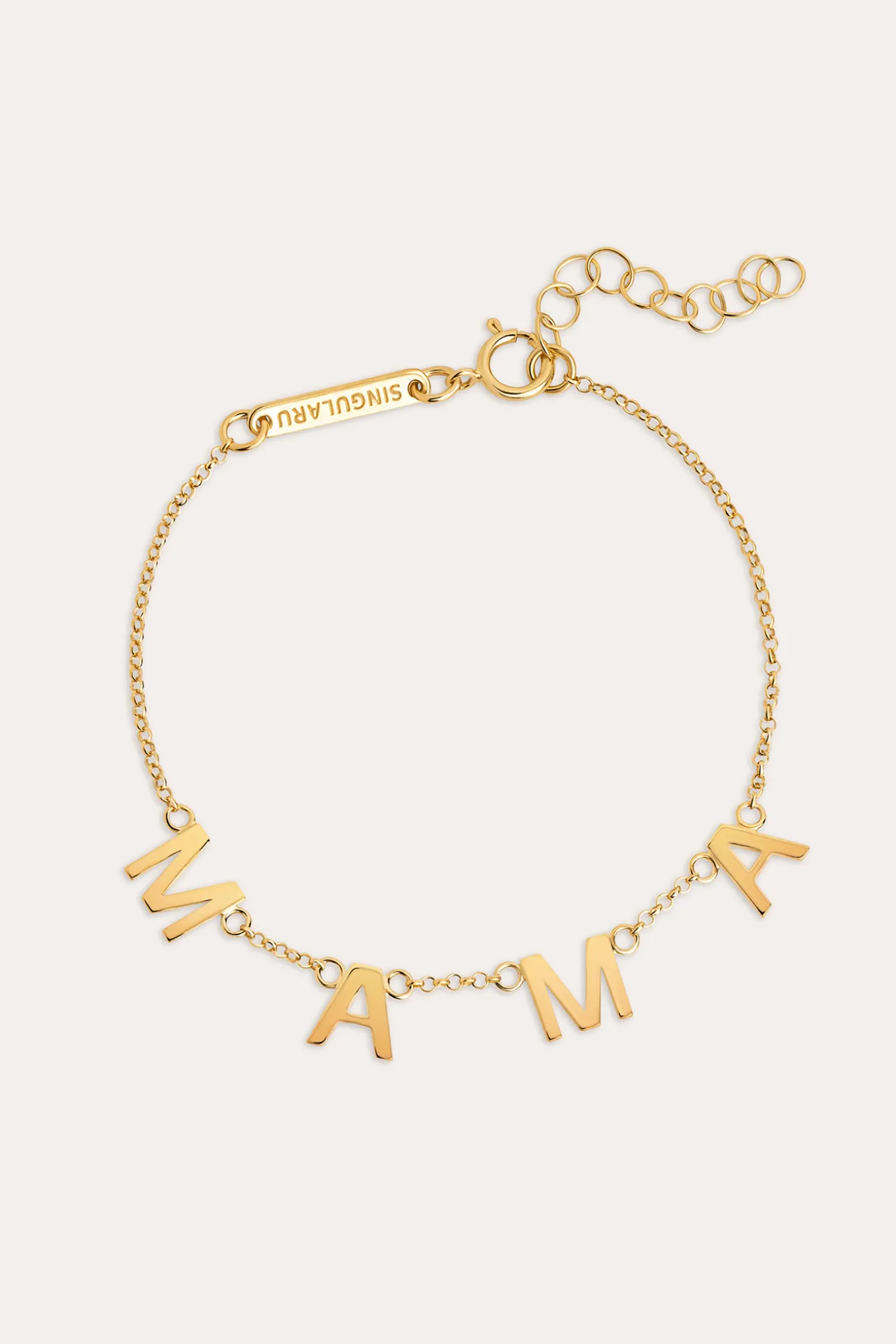 Pulsera Mama Letters Plata Baño Oro