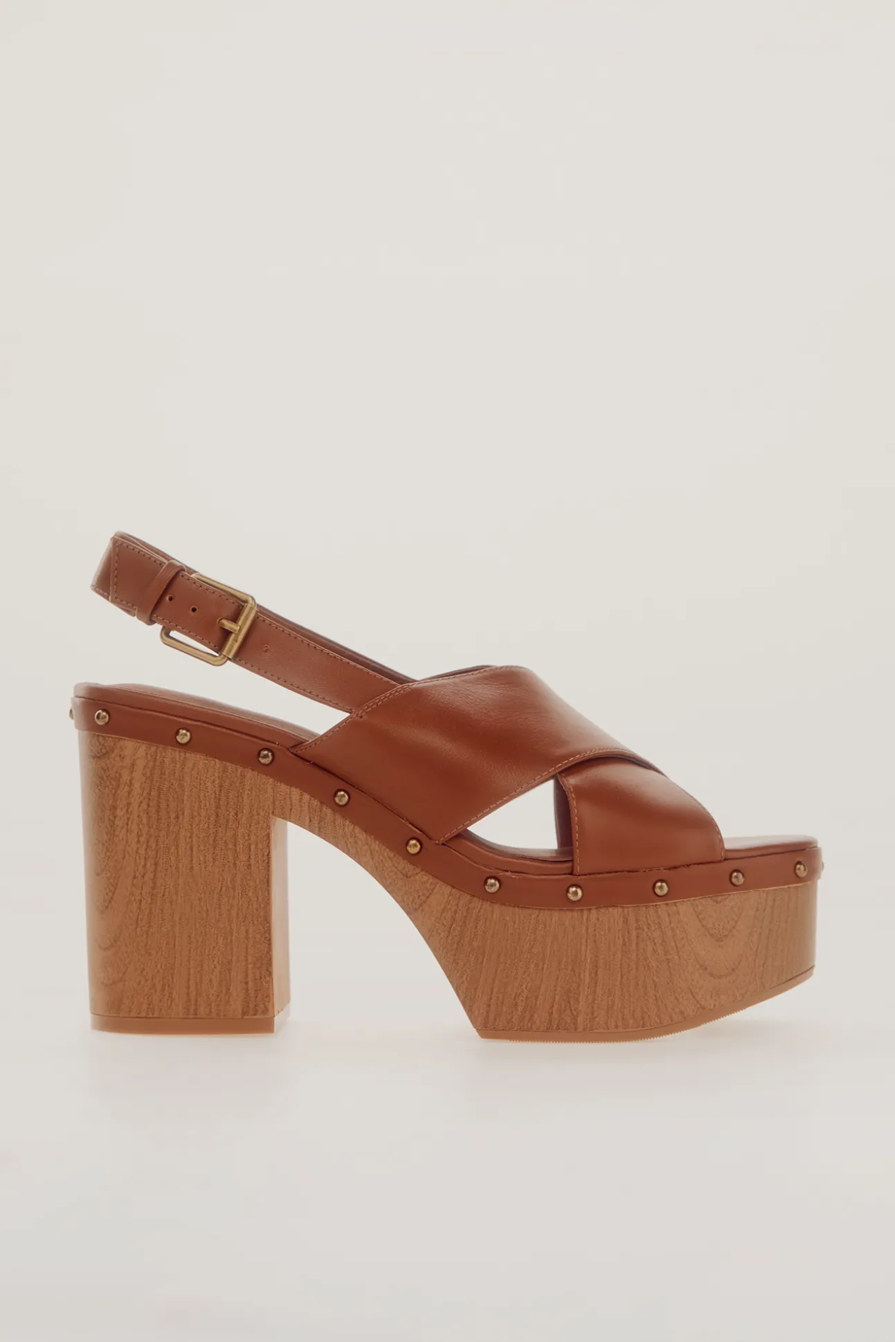 Sandalia Plataforma Estilo Madera