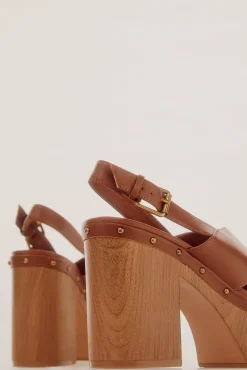 Sandalia Plataforma Estilo Madera