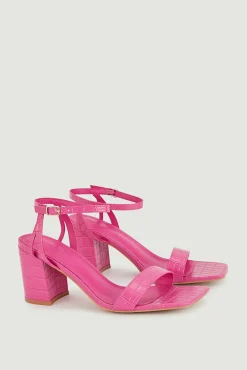 Sandalias Con Tiras Efecto Cocodrilo