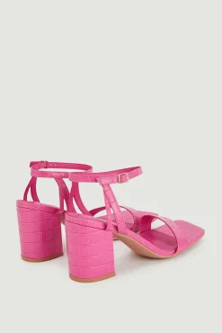 Sandalias Con Tiras Efecto Cocodrilo
