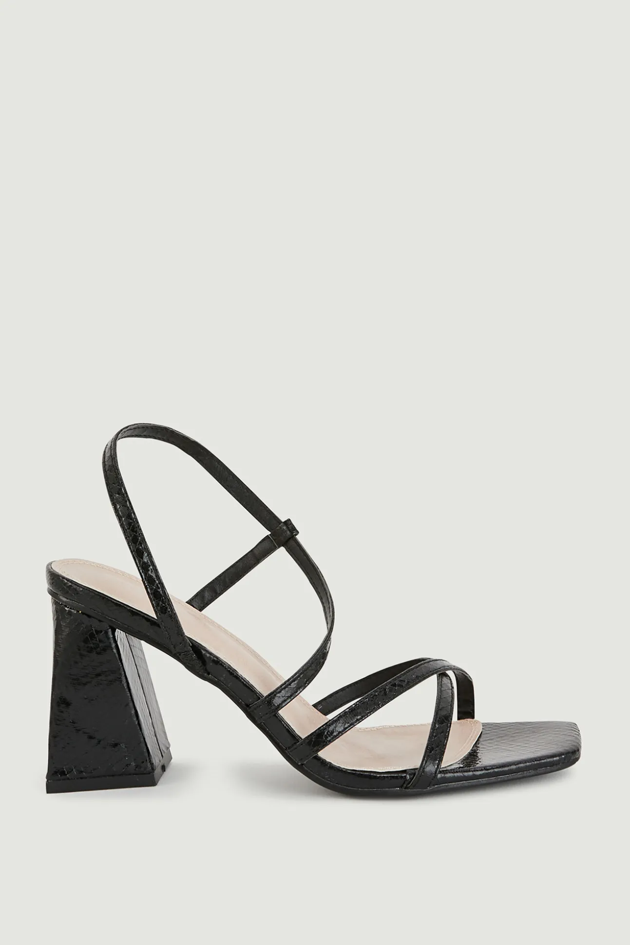 Sandalias Con Tiras Efecto Serpiente