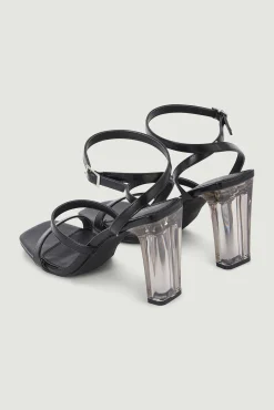 Sandalias De Tacon De Plexiglas