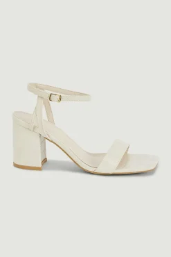 Sandalias De Tacon Efecto Cocodrilo