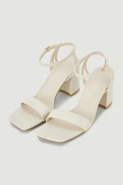 Sandalias De Tacon Efecto Cocodrilo