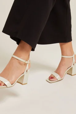 Sandalias De Tacon Efecto Cocodrilo