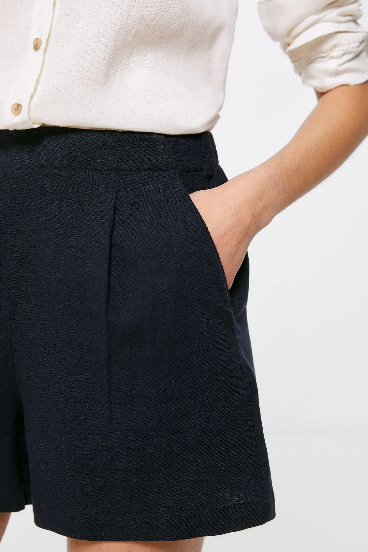 Short Liso Lino Viscosa