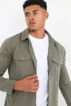 Sobrecamisa Con Cremallera Y Bolsillos