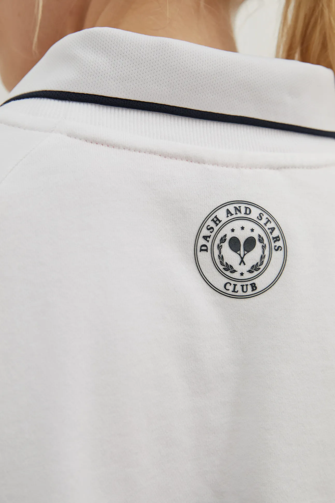 Sudadera Blanca Algodon Cuello Felpa