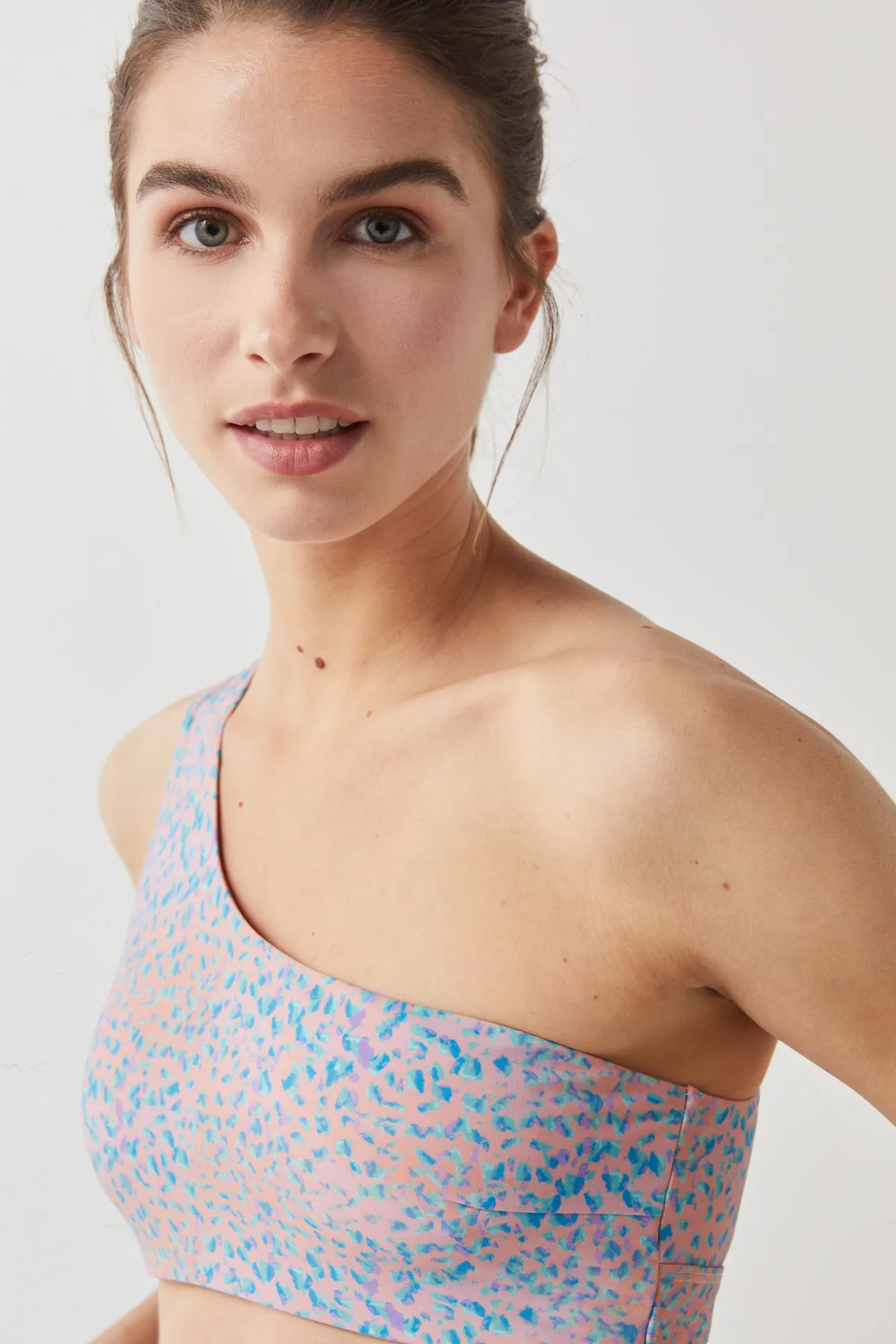 Top Bikini Asimetrico Estampado Quick Dry