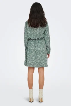Vestido Botones Escoste Pico