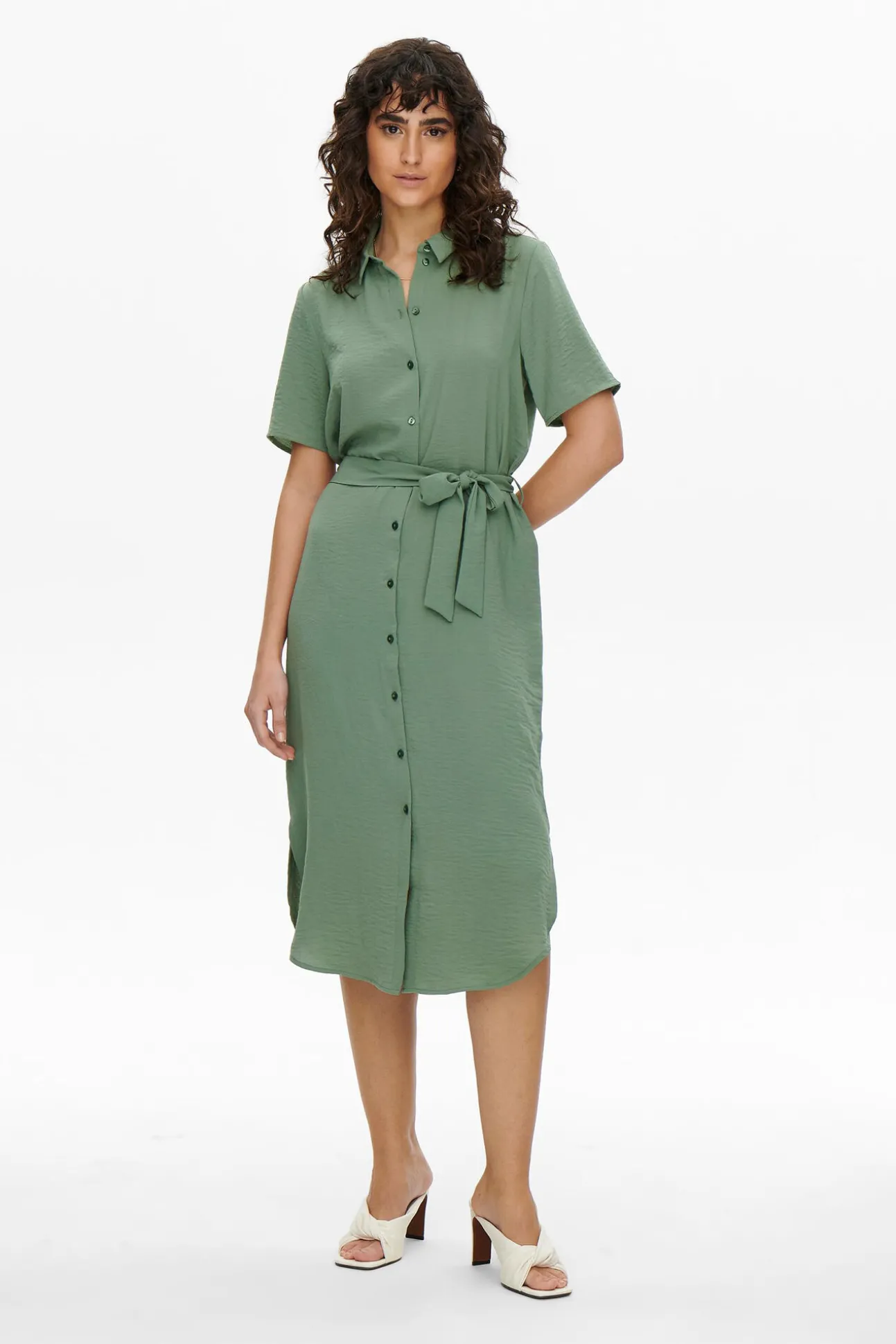 Vestido Camisero Manga Corta