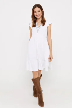 Vestido Corto Bordado