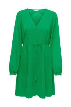 Vestido Corto Camisero Manga Larga