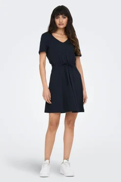 Vestido Corto Corte Regular Cuello En V