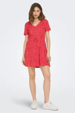 Vestido Corto Corte Regular Cuello En V