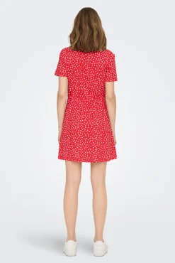 Vestido Corto Corte Regular Cuello En V