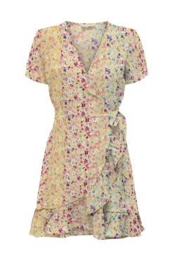 Vestido Corto Cruzado De Manga Corta