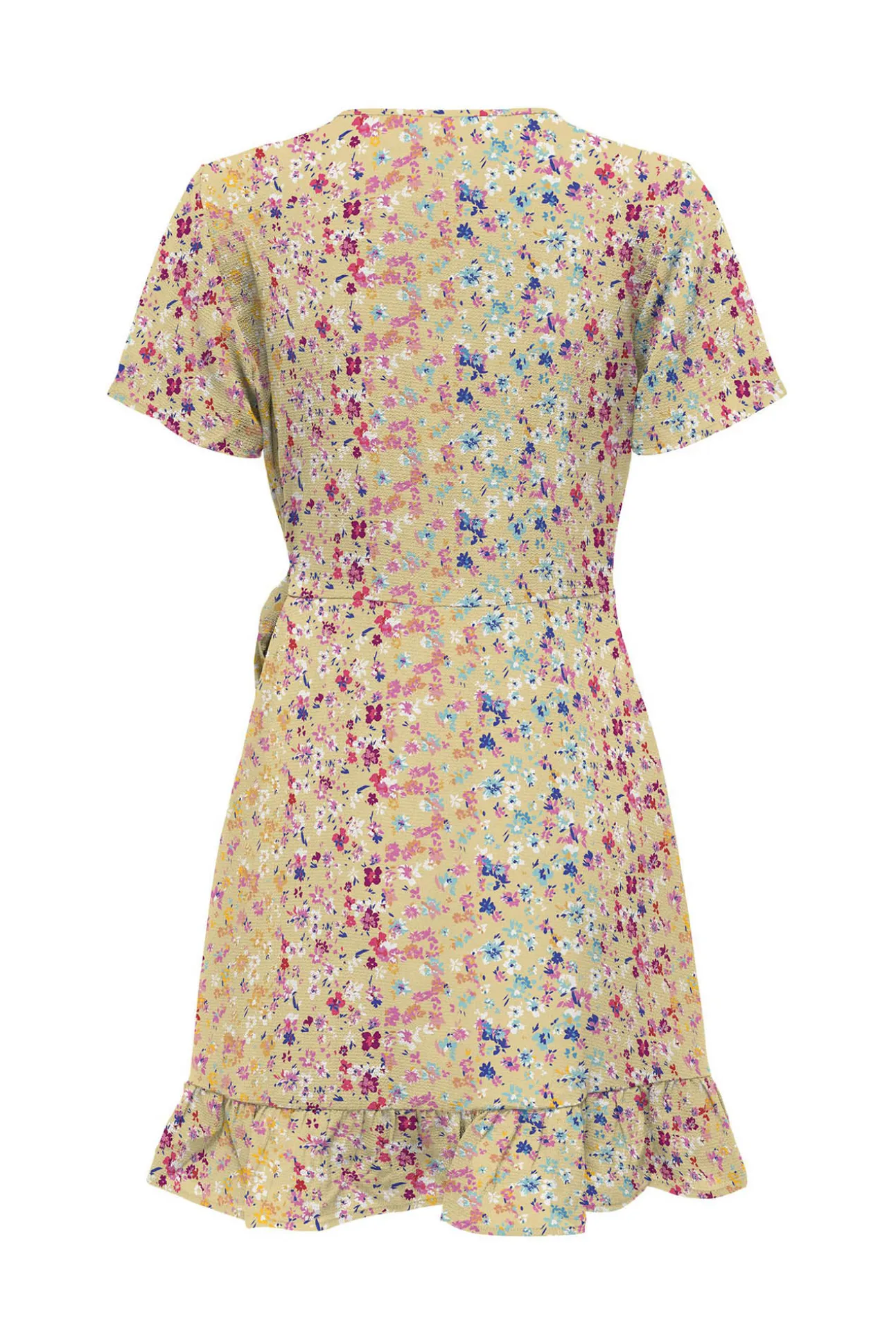 Vestido Corto Cruzado De Manga Corta