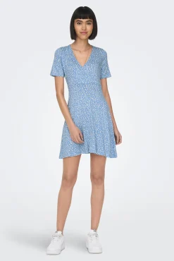 Vestido Corto Cuello Pico