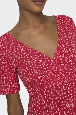 Vestido Corto Cuello Pico